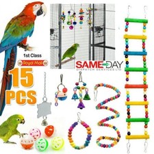 15 Pack Parrot Toys Set Metal