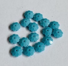 Vintage Swarovski Marguerite Sew On Beads 3700 8mm X 10 Opaque Turq Circa 1940