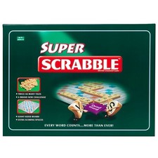 Super Scrabble - Deluxe Edition with Oversized Game Board & Tiles - Classic Word