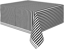 Plastic Striped Tablecloth 9ft