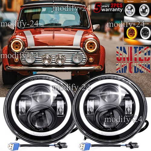 Pair round led headlights - round,