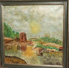 Vintage impressionist oil