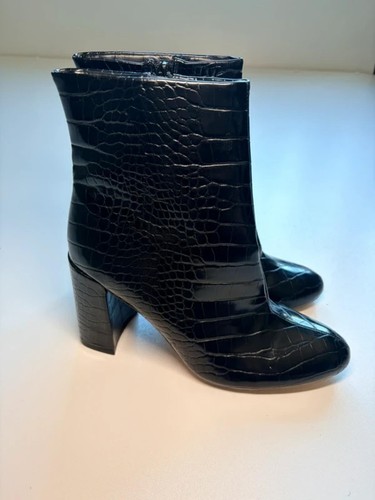Faith black crocodile embossed - black, crocodile-embossed