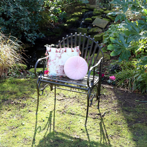 Black painted garden chair - painted,