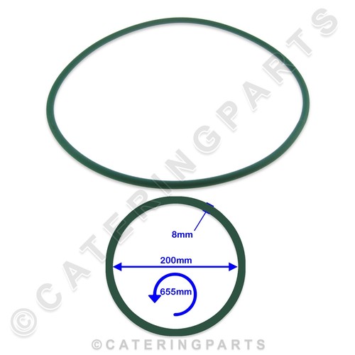 655mm long green rubber drive - 655mm,