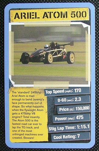 Info card top gear - card,