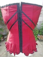red corset, size 16-18, front fastening, lace up back