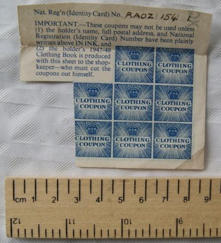1947 clothing coupons 8 - coupons,