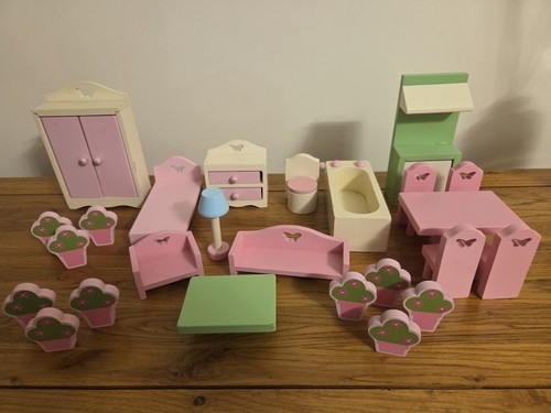 Wooden dolls house furniture - house,
