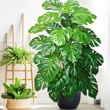 40-108cm Artificial Monstera Plant Fake Palm Tree Turtle Leaf Green Home Office