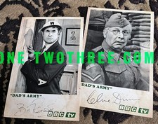 Dad army cast 2 signed - army,