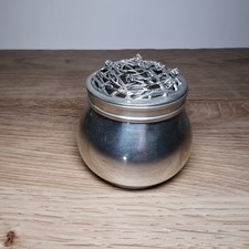 Vintage Crown & Rose Pewter Posy Bowl Ornate Rose Top Arts/Crafts Style England