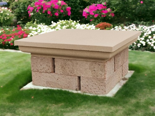 Cast stone pier cap 5x1 - cast, 1.5x1.5