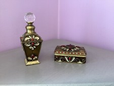 Vintage ,perfume bottle and trinket box,with detailed 3 D pattern.