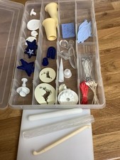 Box sugarcraft used items 6" non stick board &roller, cutters, stamens, veiner