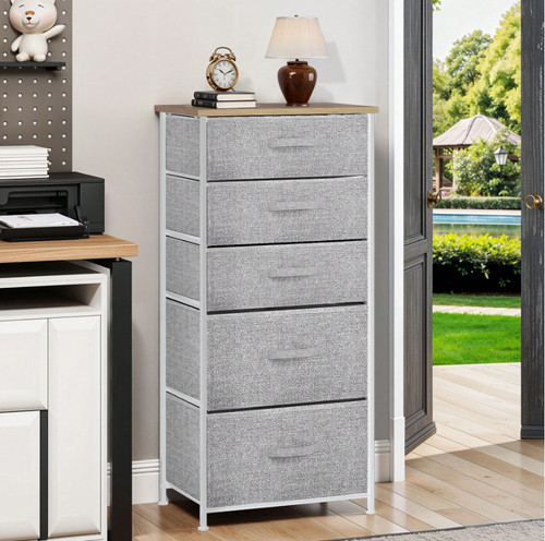Fabric drawer chest bedroom - 5,