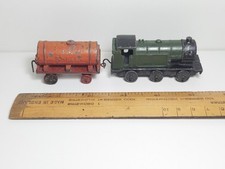 Dinky Toys Pre War Loco 17a + Tanker Wagon 21d Shell Scarce Model