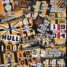 100 x Hull City Stickers based on Shirt Flag Poster Hat Boothferry Yorkshire