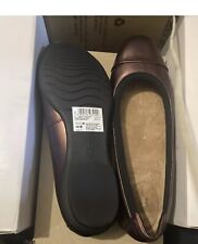 NEW CLARKS UN STRUCTURED NEENAH GARDEN AUBERGINE BALLET PUMPS SHOES SIZE 4.5 D