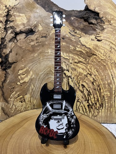 Miniature wooden guitar - ac/dc,