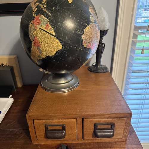 Vtg antique two drawer oak - vtg,