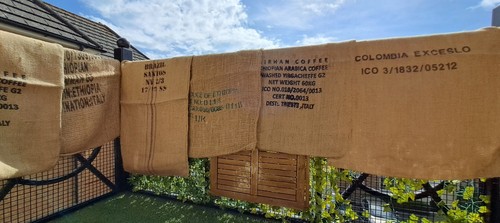 Rustic coffee hessian - coffee, burlap