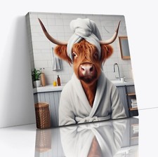 Highland Cow In Bath Robe