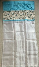 B&Q White & Blue Voile Net Curtains  54" X 54"