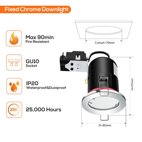 Fire rated led gu10 - fire,