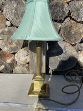 Vintage Corinthian Column Brass Table Lamp ~ Antique Lighting. Silk Shade
