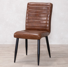 CHESTNUT BROWN LEATHER DINING