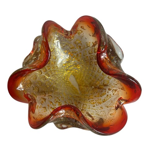 Murano art glass - bowl, red
