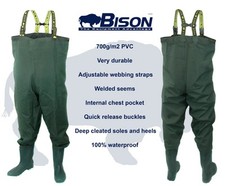 BISON HEAVY DUTY 700gr/ms SAFETY CHEST WADERS