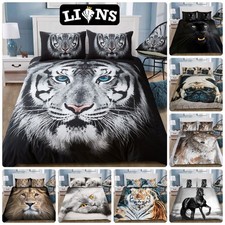 Microfiber 3D Animal Print Duvet Quilt Cover Bedding Set Single Double King Size