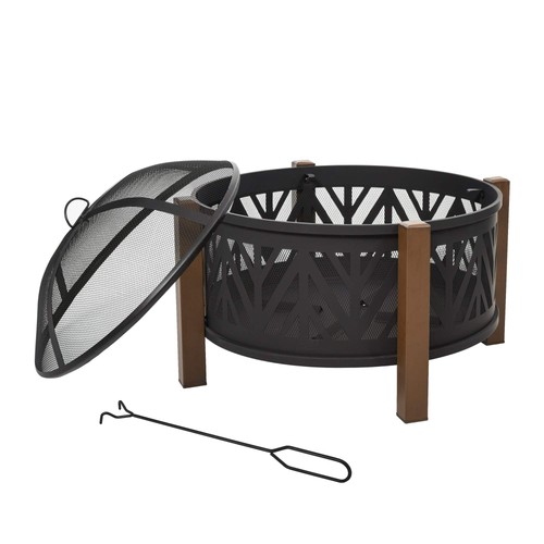 Outsunny metal large firepit - metal,