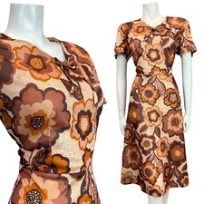 VINTAGE 60s 70s BROWN CREAM
