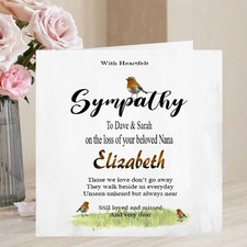 Personalised Bereavement card