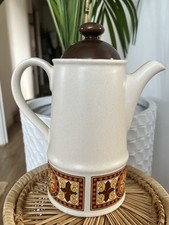 Vintage Sadler Coffee Pot Border Mission Design Geometric Stoneware England VGC