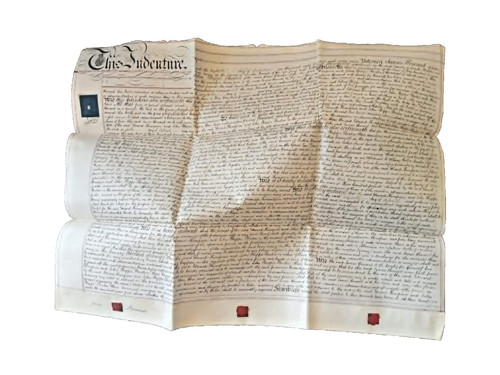 Victorian vellum indenture - vellum,