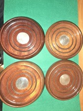 Mahogany & Sterling Silver insert Wine Coasters