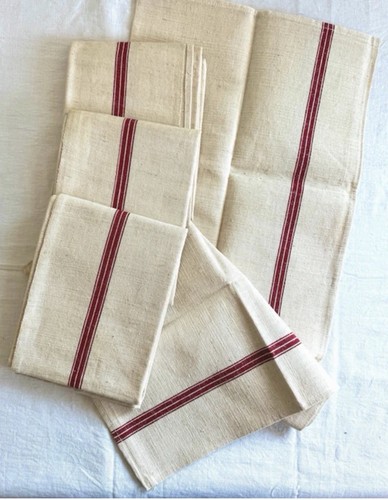 Vtg french linen tea - french, hand