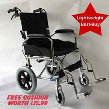 Ultra Lightweight Folding ALUMINIUM Travel Wheelchair, NOW UKCA Certified