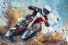 Motocross Motorbike Canvas Picture Print Wall Art