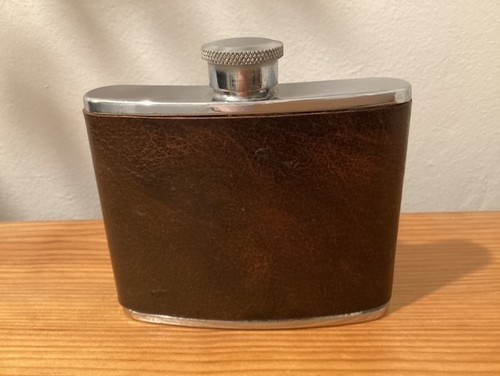 Vintage leather wrapped hip - leather,