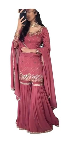 Pink beauty moti gharara - pink,