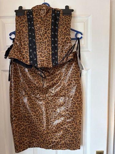 Animal print corset set top - print,