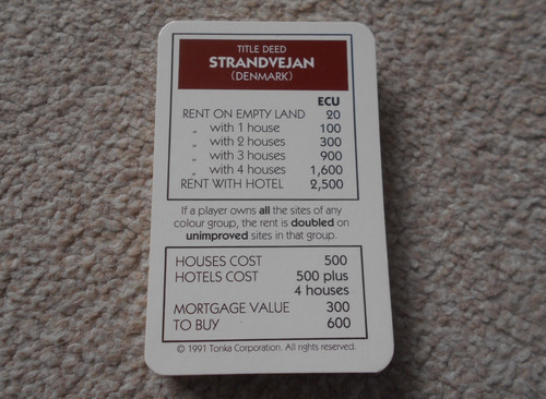 Property cards monopoly spare - monopoly,