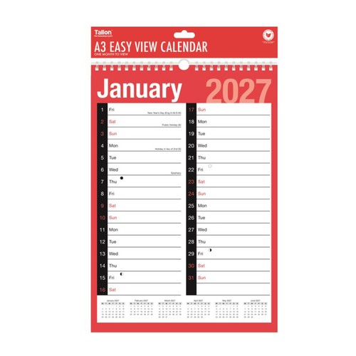 Calendar 2027 month view - month,