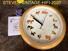 KooKoo Kids World WOODEN Wall Clock 35cm Diameter REAL ANIMAL SOUNDS L@@K FREE P