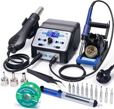 YIHUA 938BD+ I Soldering Iron Station & Hot Air Rework Station 2-in-1 w Adjustab
